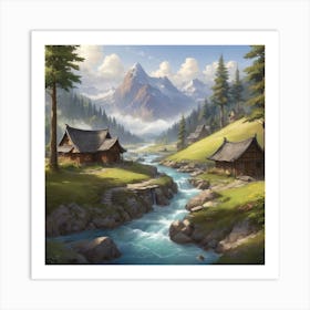 Mountain Village Art Print