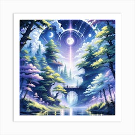 Moonlight In The Forest 1 Art Print