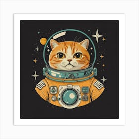 Astronaut Cat Art Print