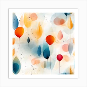 Abstract Watercolor Balloons Art Print