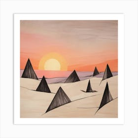 Sunset In The Desert 25 Art Print