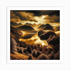 Sunrise In The Mountains 35 Art Print