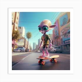 Alien Skate 2 Art Print