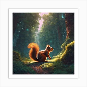 Squirrel In The Forest 69 Art Print