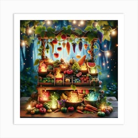 Fruit Stand In The Forest Art Print