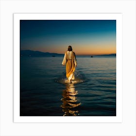 Jesus Walking In The Water 18 Art Print