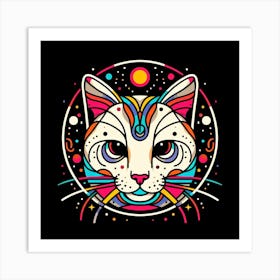 Psychedelic Cat 1 Art Print