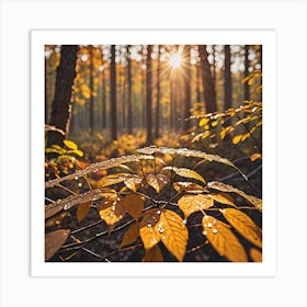 Autumn Leaves In The Forest 1 Art Print