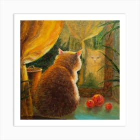 Cat In The Window 2 Art Print