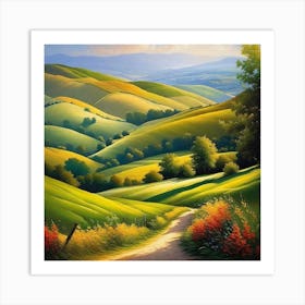 Path Through The Hills Art Print