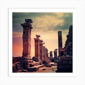 Ancient Ruins At Sunset Art Print