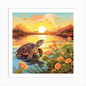 Turtle peaceful Art Print