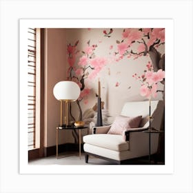 Cherry Blossom Wallpaper Art Print