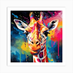 Giraffe Painting Art Print