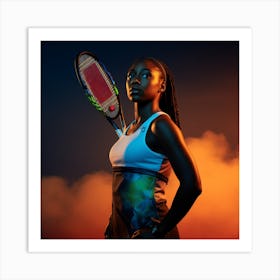 Afro-American Tennis Player Art Print