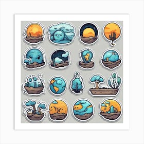 Earth And Planets Art Print