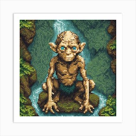 Gollum Pixel Art Art Print