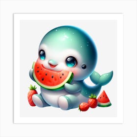 Cute Whale Art Print