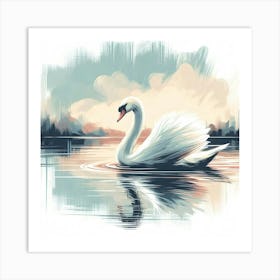 Illustration Swan Art Print