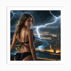 Lightning In The Sky ghj Art Print