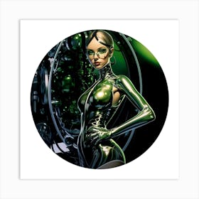 Cyborg Lady Art Print