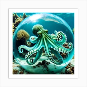 Octopus In A Bubble 1 Art Print