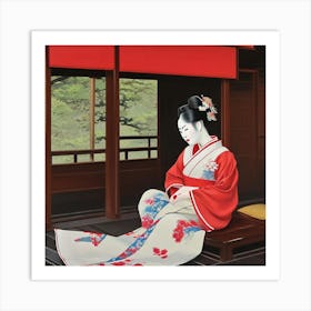 Geisha Beauty Art Print