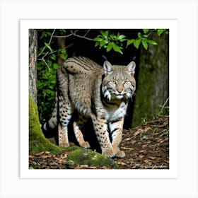 Bobcat Feline Wildcat Predator Carnivore Mammal Fur Spotted Agile Solitary Stealthy Prowl Art Print