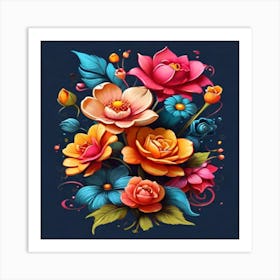 Colorful Flowers Art Print