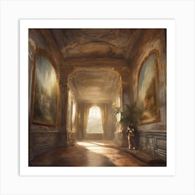 Hallway Of A Castle Art Print