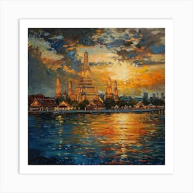 Sunset In Bangkok Art Print