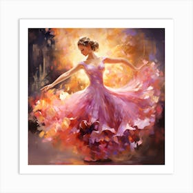 Dancer In Pink Dress Art Print