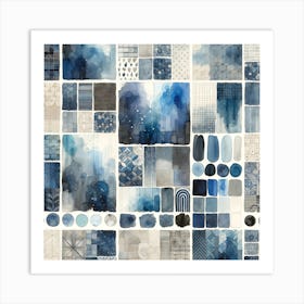 Blue Watercolor Palette Art Print