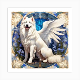 Samoyed Angel Art Print