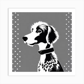 Hound Dog Canvas Art, Black and white illustration, Dog drawing, Dog art, Animal illustration, Pet portrait, Realistic dog art Art Print