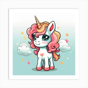 Cute Unicorn 99 Art Print