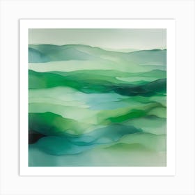 Green Mountains 1 Art Print