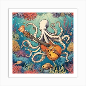 Octopus Guitar Art Print