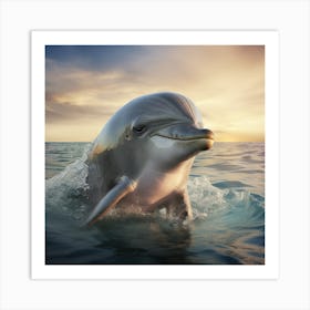 Dolphin In The Ocean Art Print