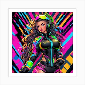 Neon Girl 29 Art Print