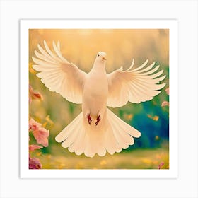 White Dove, Peace, Love, Blessings, Beauty Art Print