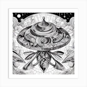 Alien Spaceship 5 Art Print