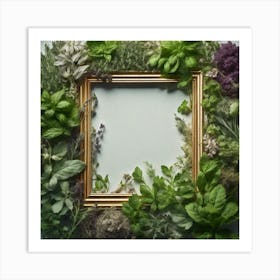 Frame Created From Herbs On Edges And Nothing In Middle Haze Ultra Detailed Film Photography Lig (2) Art Print