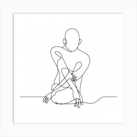 One Line Drawing Of A Man Art Print