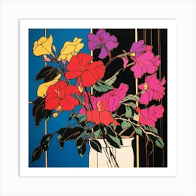 Bougainvillea 3 Pop Art Illustration Square Art Print