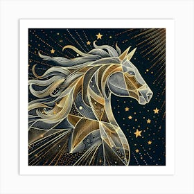 Golden Horse 7 Art Print