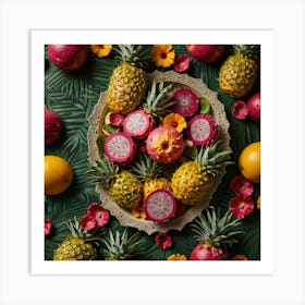 Tropical Fruit Arrangement Art Print