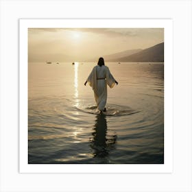 Jesus Walking In The Water 16 Art Print