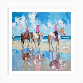 Horses On The Beach 2 Art Print