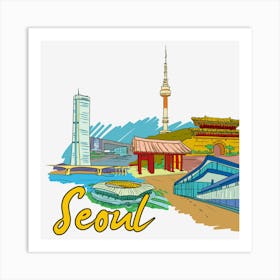 Seoul Cityscape Art Print